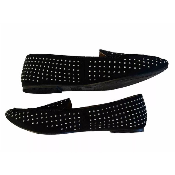 Time and Tru Womens Microsuede Studded Loafers Slip On Flats Comfy Size 7.5 Wide - Picture 4 of 10
